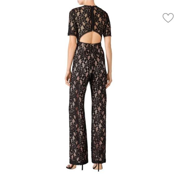 Alexis Janus Black Lace Jumpsuit Open Back Evening Party Outfit Size Small - Picture 6 of 16